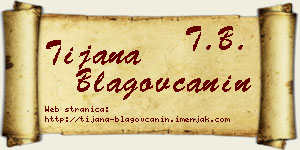 Tijana Blagovčanin vizit kartica